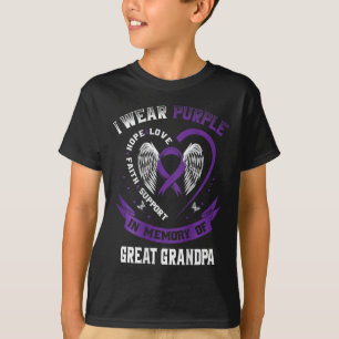 I Wear Purple In Memory Of Great Grandpa Pancreati T-Shirt
