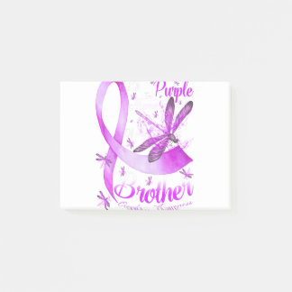 I Wear Purple In Memory Of My Brother Dragonfly Post-it Notes