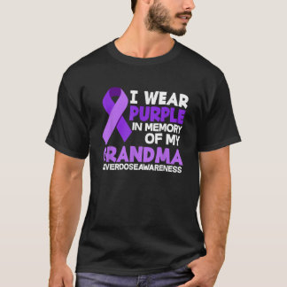 I Wear Purple In Memory Of My Grandma Overdose Awa T-Shirt