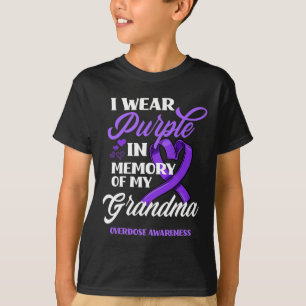 I Wear Purple In Memory Of My Grandma Overdose Awa T-Shirt