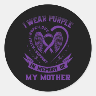 I Wear Purple In Memory Of My Mother Mom Epilepsy Classic Round Sticker
