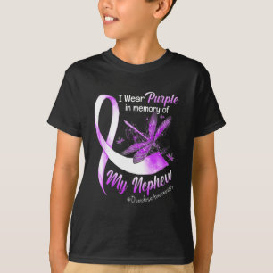 I Wear Purple In Memory Of My Nephew Overdose Awar T-Shirt