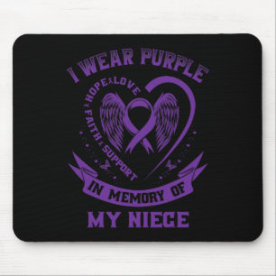 I Wear Purple In Memory Of My Niece Epilepsy Aware Mouse Pad