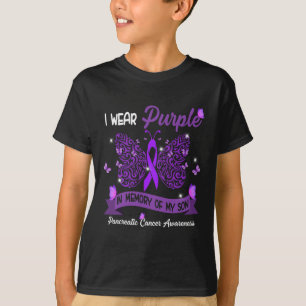 I Wear Purple In Memory Of My Son Pancreatic Cance T-Shirt