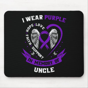 I Wear Purple In Memory Of Uncle Pancreatic Cancer Mouse Pad