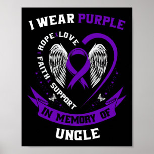 I Wear Purple In Memory Of Uncle Pancreatic Cancer Poster