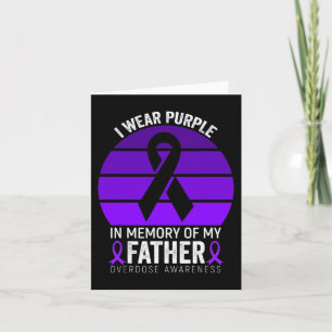 I Wear Purple Overdose Awareness Purple Ribbon Fat Card