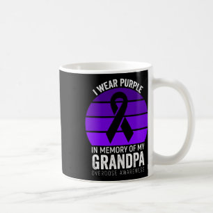 I Wear Purple Overdose Awareness Purple Ribbon Gra Coffee Mug