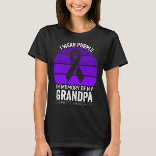 I Wear Purple Overdose Awareness Purple Ribbon Gra T-Shirt