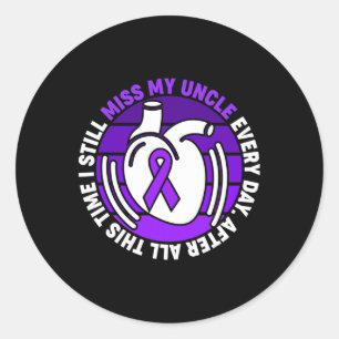 I Wear Purple Overdose Awareness Purple Ribbon Unc Classic Round Sticker