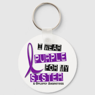 I Wear Purple Sister Epilepsy Keychain