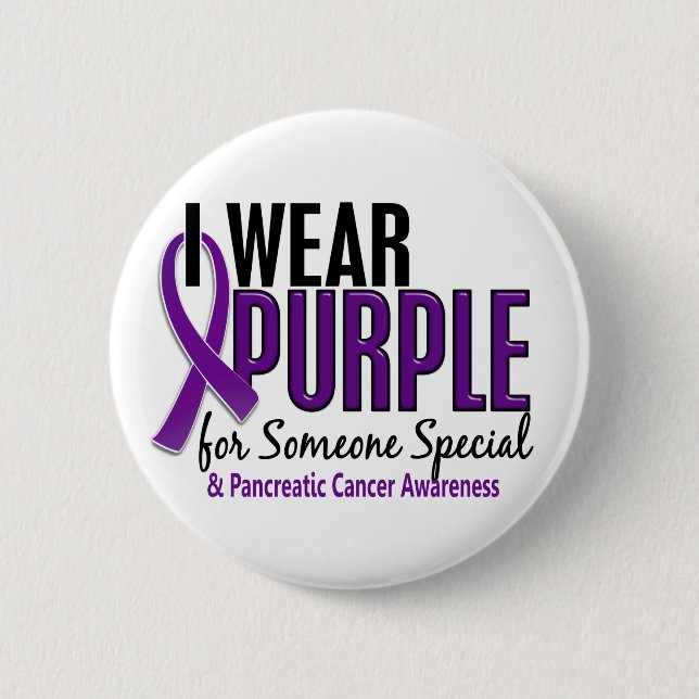 I Wear Purple Someone Special 10 Pancreatic Cancer 2 Inch Round Button (Front)