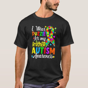 I Wear Puzzle For My Brother Autism Awareness Kids T-Shirt
