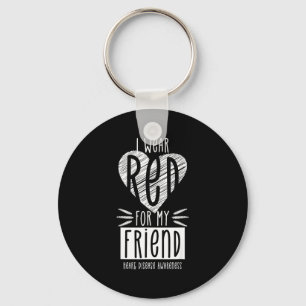 I Wear Red Cardiovascular Heart Disease Awareness Keychain