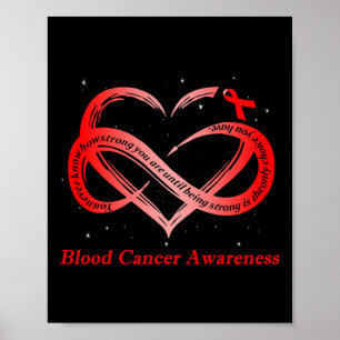 I Wear Red For Blood Cancer Awareness Warrior  Poster