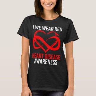 I Wear Red For Heart Disease Awareness Red Ribbon T-Shirt