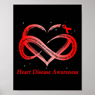I Wear Red For Heart Disease Awareness Warrior  Poster