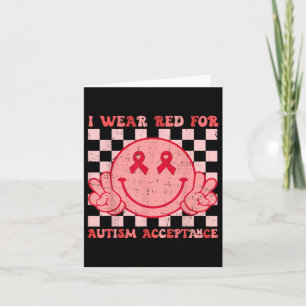 I Wear Red For Instead Autism-acceptance Groovy Sm Card