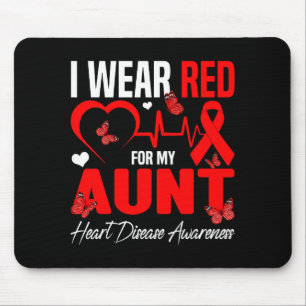 I Wear Red For My Aunt Heart Disease Awareness Dau Mouse Pad
