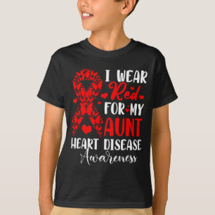 I Wear Red For My Aunt Heart Disease Awareness Mon T-Shirt