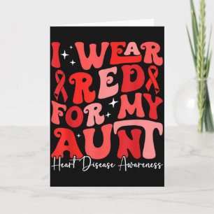 I Wear Red For My Aunt Retro Chd Awareness Heart D Card
