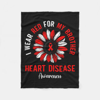 I Wear Red For My Brother Heart Disease Awareness  Fleece Blanket