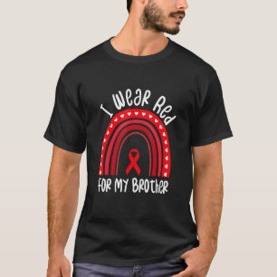 I Wear Red For My Brother Stroke Awareness Boho Ra T-Shirt