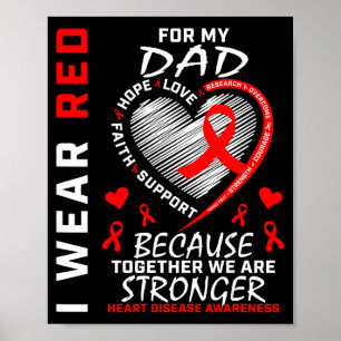 I Wear Red For My Dad Heart Disease Awareness Prod Poster