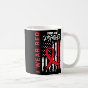 I Wear Red For My Godfather Heart Disease Awarenes Coffee Mug