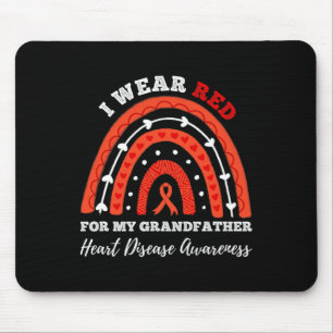I Wear Red For My Grandfather Heart Disease Mouse Pad