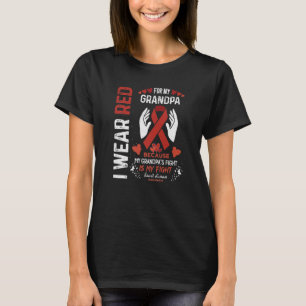 I Wear Red For My Grandpa Fighter Heart Disease Aw T-Shirt