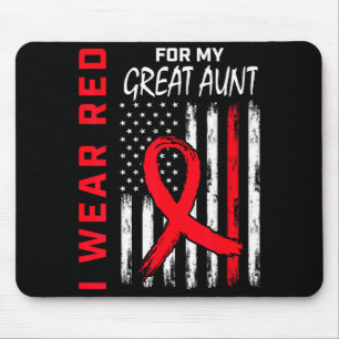 I Wear Red For My Great Aunt Heart Disease Awarene Mouse Pad