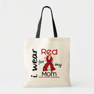 I Wear Red For My Mom 43 Heart Disease Tote Bag