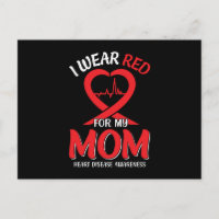 I Wear Red For My Mom Heart Disease Awareness