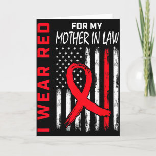 I Wear Red For My Mother In Law Heart Disease Awar Card