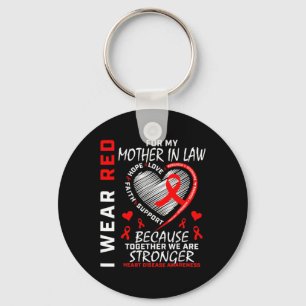 I Wear Red For My Mother In Law Heart Disease Awar Keychain