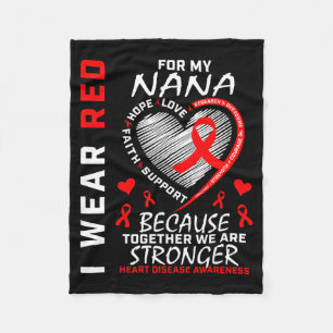 I Wear Red For My Nana Heart Disease Awareness Pro Fleece Blanket