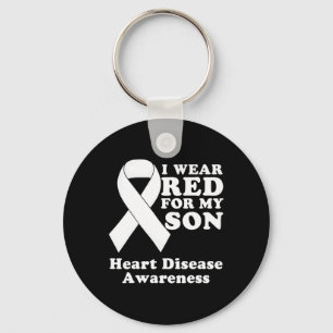 I Wear Red For My Son Heart Disease Awareness Mont Keychain