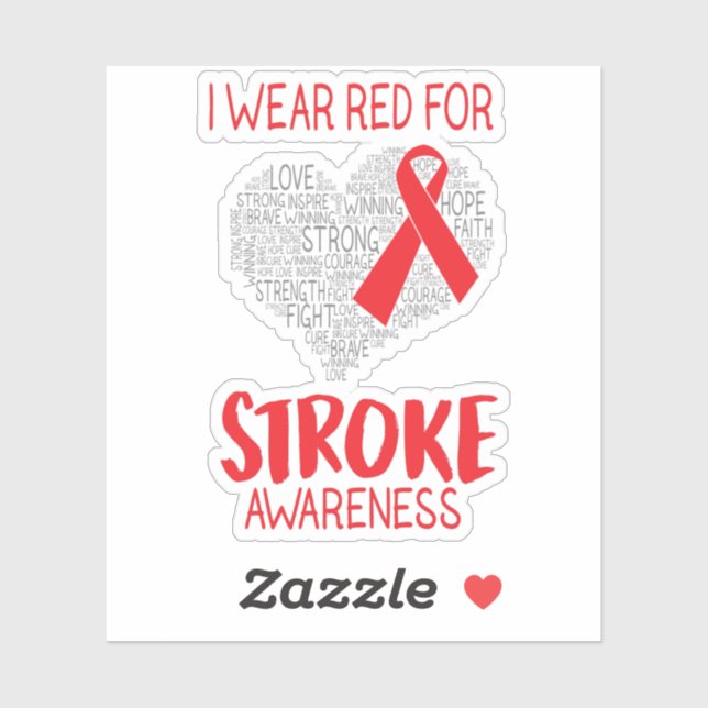 I Wear Red For Stroke Awareness (Sheet)