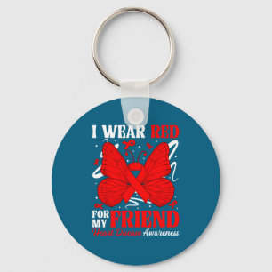 I Wear Red Friend Heart Disease Awareness Keychain