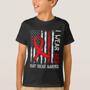 I Wear Red Heart Disease Awareness Month Heart Dis T-Shirt