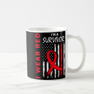 I Wear Red Im A Survivor Heart Disease Awareness F Coffee Mug