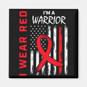 I Wear Red Im A Warrior Heart Disease Awareness Fl Magnet