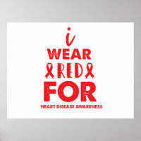 I Wear Red Ribbon For Heart Disease Awareness 