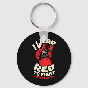 I Wear Red To Fight For A Heart Disease Defect Chd Keychain
