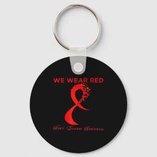 I Wear Red To Fight Heart Disease Awareness _1  Keychain