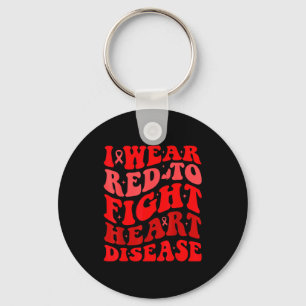 I Wear Red To Fight Heart Disease Awareness Warrio Keychain