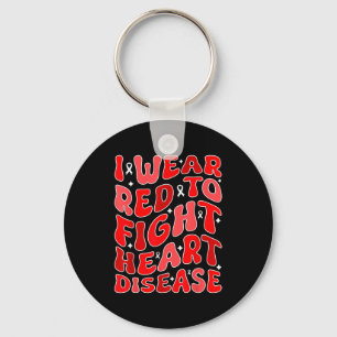 I Wear Red To Fight Heart Disease Warrior Supporte Keychain