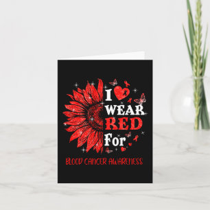 I wear Red Twinkle Heart Sunflower Blood Cancer Aw Card