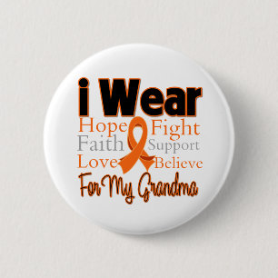 I Wear Ribbon Collage Grandma - Leukaemia 2 Inch Round Button
